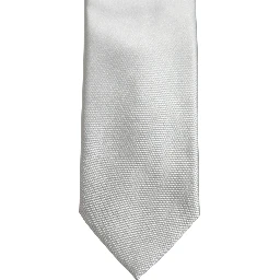 Gray Satin 100% Silk Adjustable Tied Men Necktie Tie