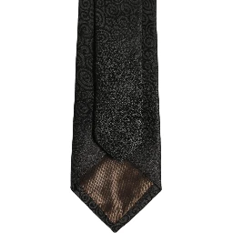Black Swirl Pattern Silk Adjustable Necktie Accessory Tie