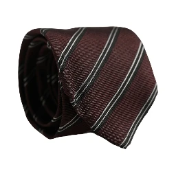 Burgundy Stripes Silk Adjustable Necktie Accessory Tie