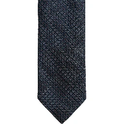 Men Dark Blue Geometric Silk Adjustable Tied Necktie Tie