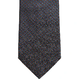 Dark Blue Geometric Silk Adjustable Necktie Accessory Tie