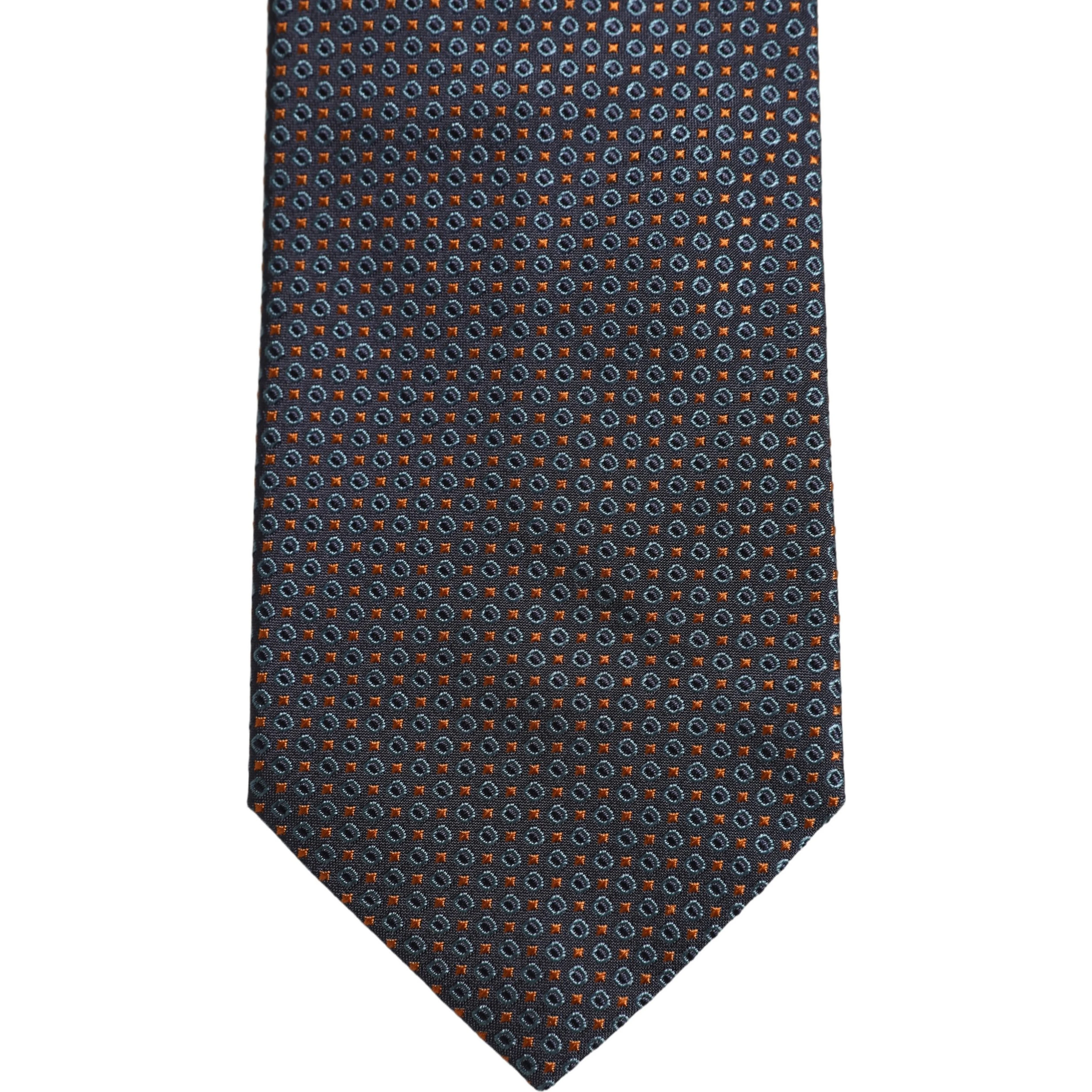 Dark Blue Geometric Silk Adjustable Necktie Accessory Tie