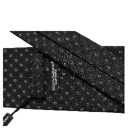 Black Geometric Circle Adjustable Necktie Accessory Tie