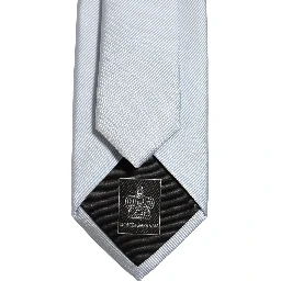 Men Light Blue Silk Classic Adjustable Tied Necktie Tie