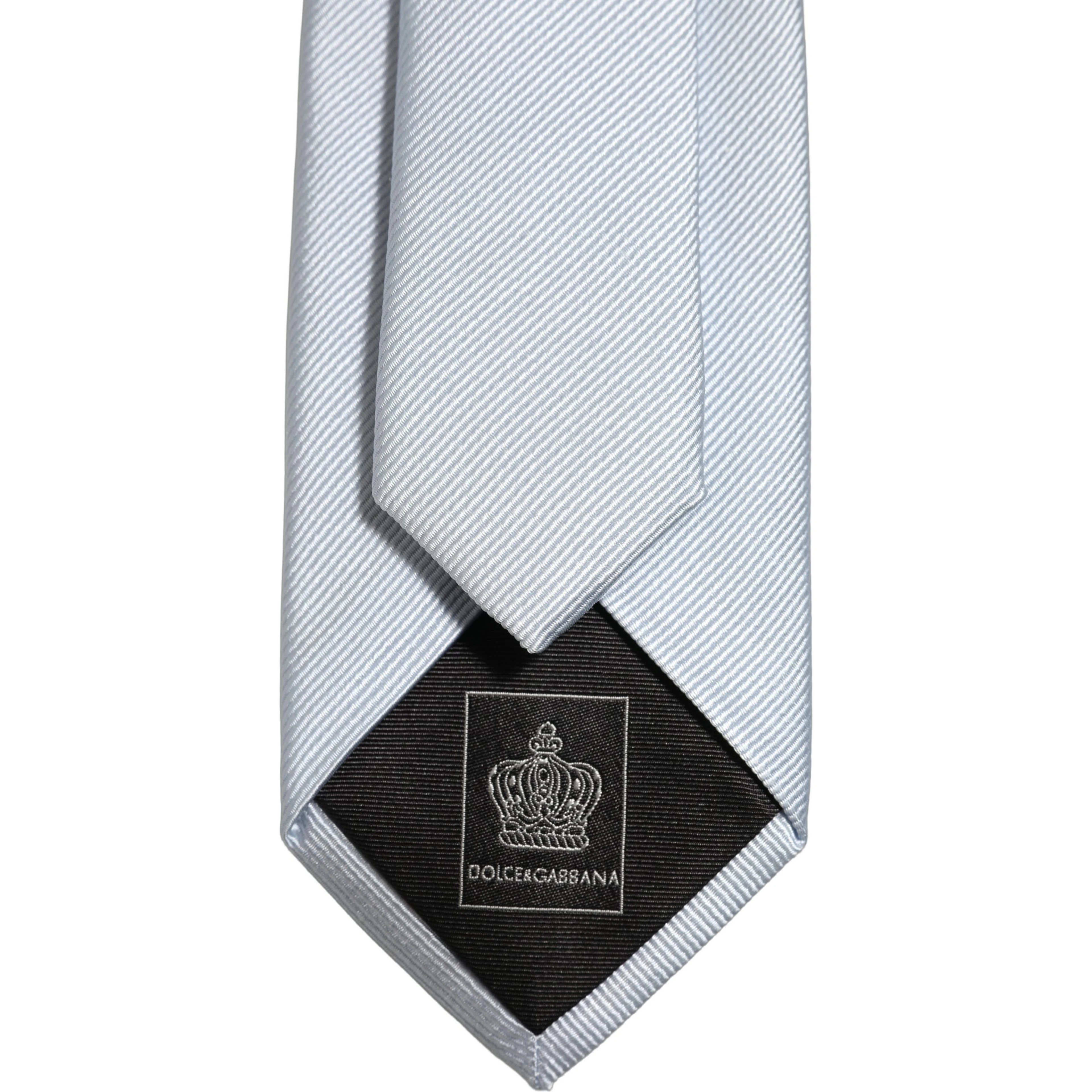 Men Light Blue Silk Classic Adjustable Tied Necktie Tie