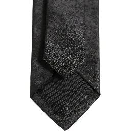 Black Jacquard Silk Adjustable Necktie Men Accessory Tie