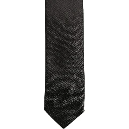 Black Satin Textured Adjustable Necktie Men Accessory Tie