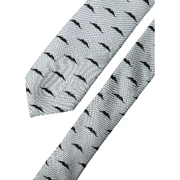 Light Gray Mustache Silk Adjustable Necktie Accessory