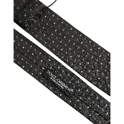 Dark Gray Polka Dot Silk Adjustable Necktie Accessory Tie