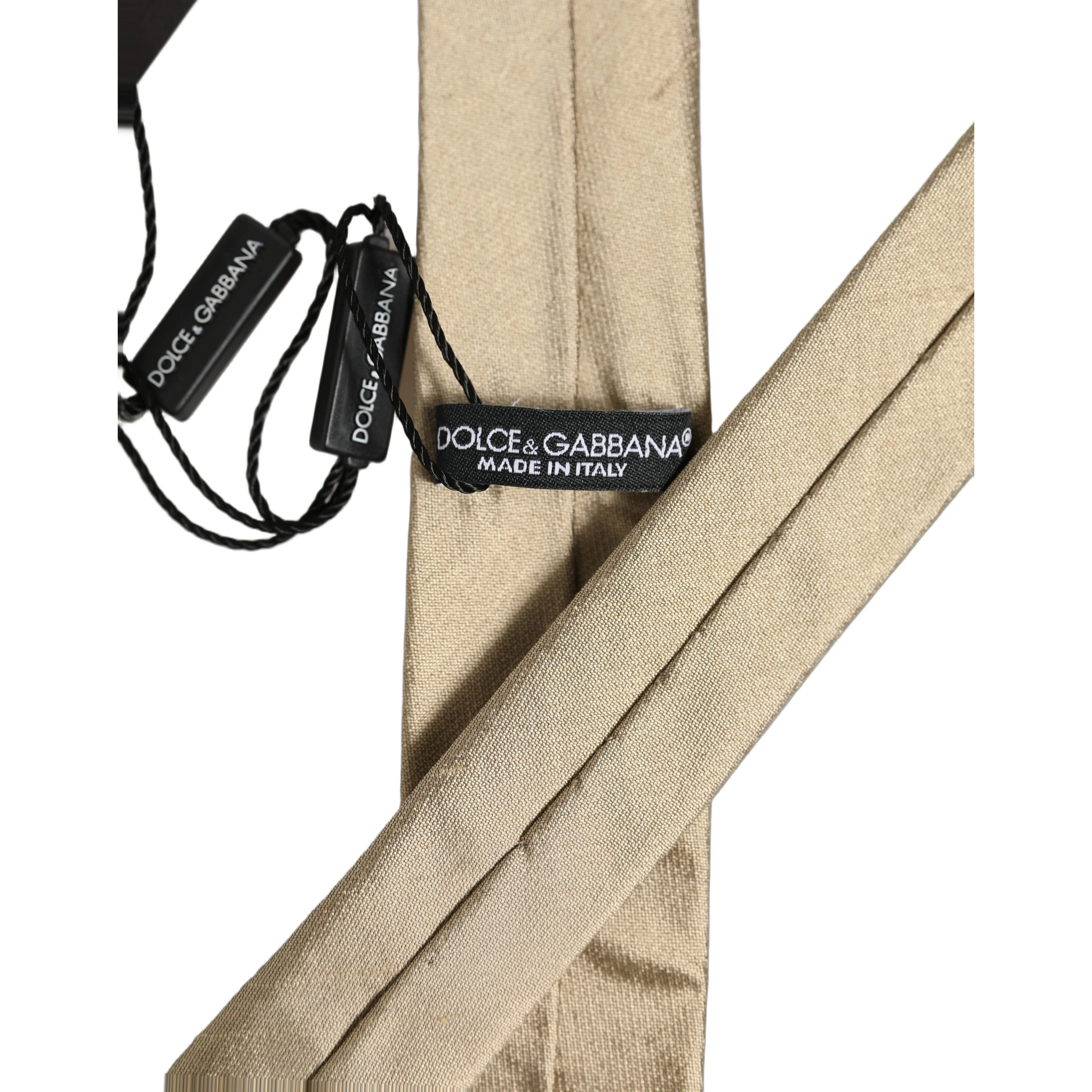 Gold Satin Silk Textured Adjustable Necktie Accessory Tie