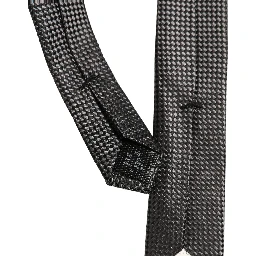 Dark Gray Textured Silk Adjustable Necktie Accessory Tie