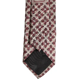 Beige Lady Bug Silk Adjustable Necktie Men Accessory Tie