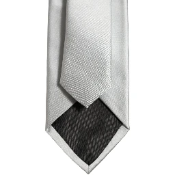 Gray Satin 100% Silk Adjustable Tied Men Necktie Tie