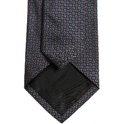 Dark Blue Geometric Silk Adjustable Necktie Accessory Tie