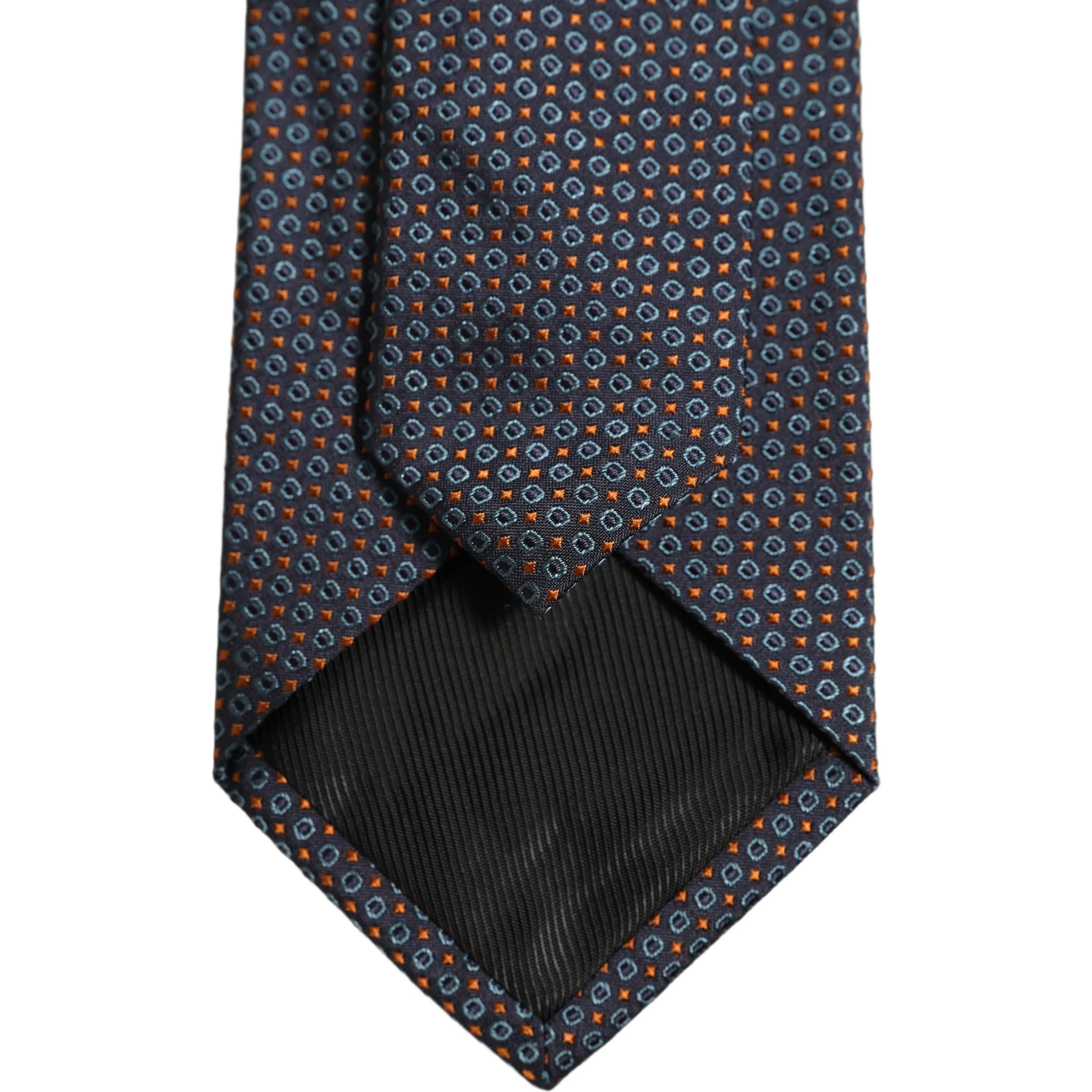 Dark Blue Geometric Silk Adjustable Necktie Accessory Tie