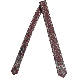 Bordeaux Printed 100% Silk Adjustable Men Necktie Tie