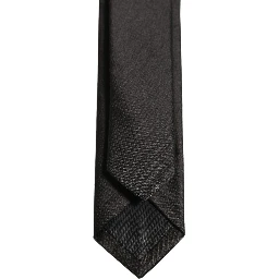 Black Satin Textured Adjustable Necktie Men Accessory Tie