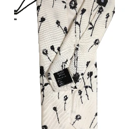 Off White Floral Print Adjustable Necktie Accessory Tie