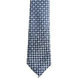 Blue Circle Pattern Silk Adjustable Necktie Accessory Tie