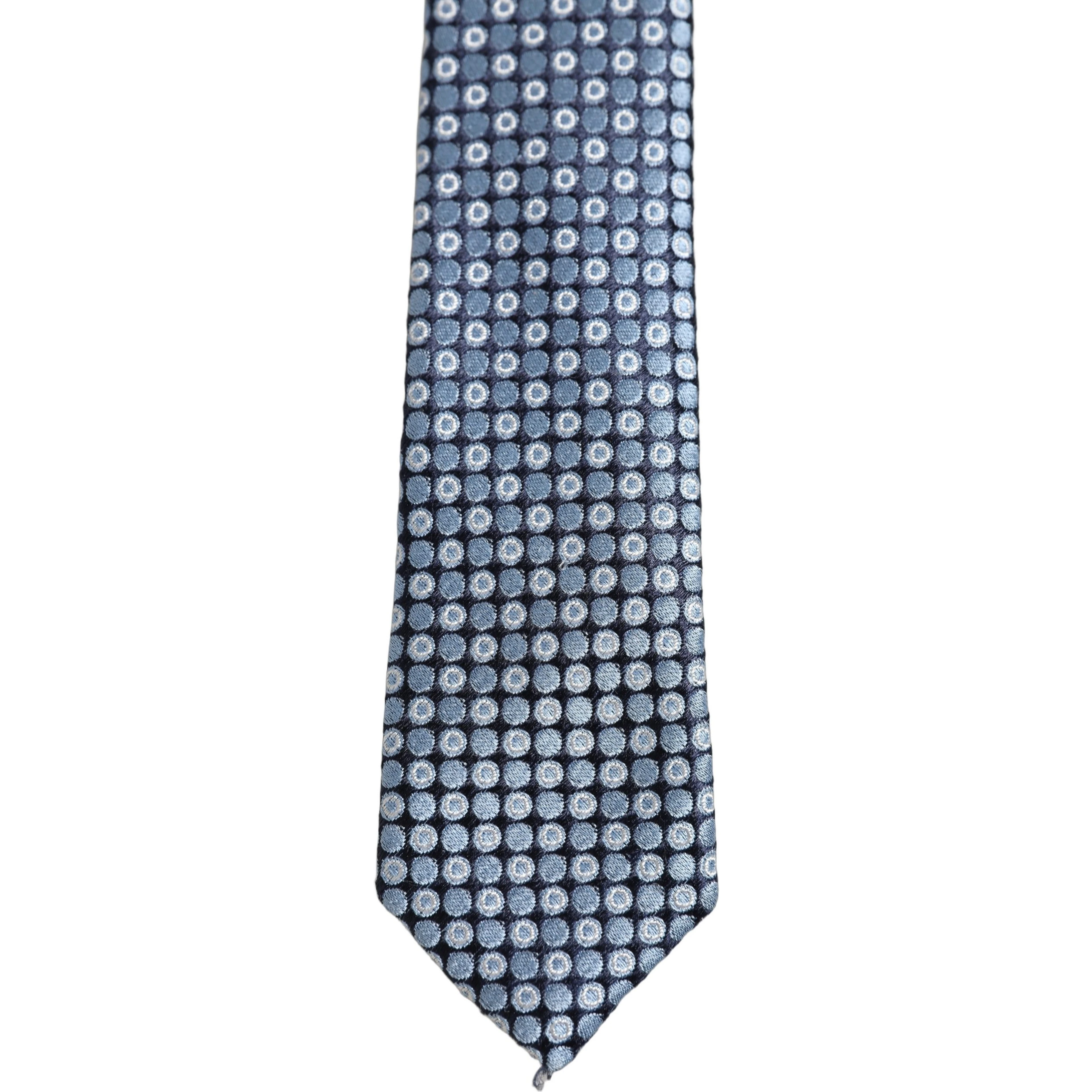 Blue Circle Pattern Silk Adjustable Necktie Accessory Tie