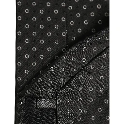 Black Geometric Circle Adjustable Necktie Accessory Tie