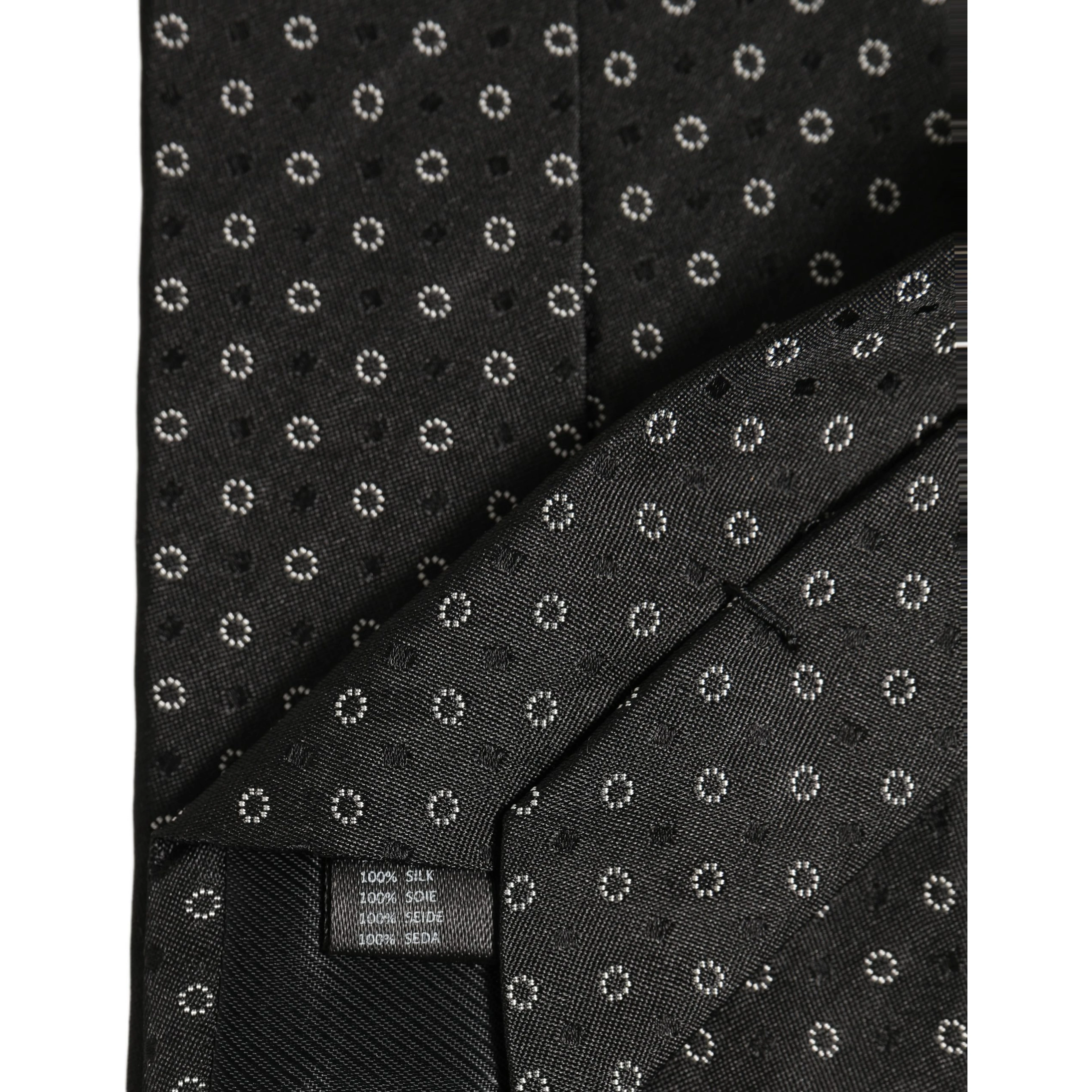 Black Geometric Circle Adjustable Necktie Accessory Tie