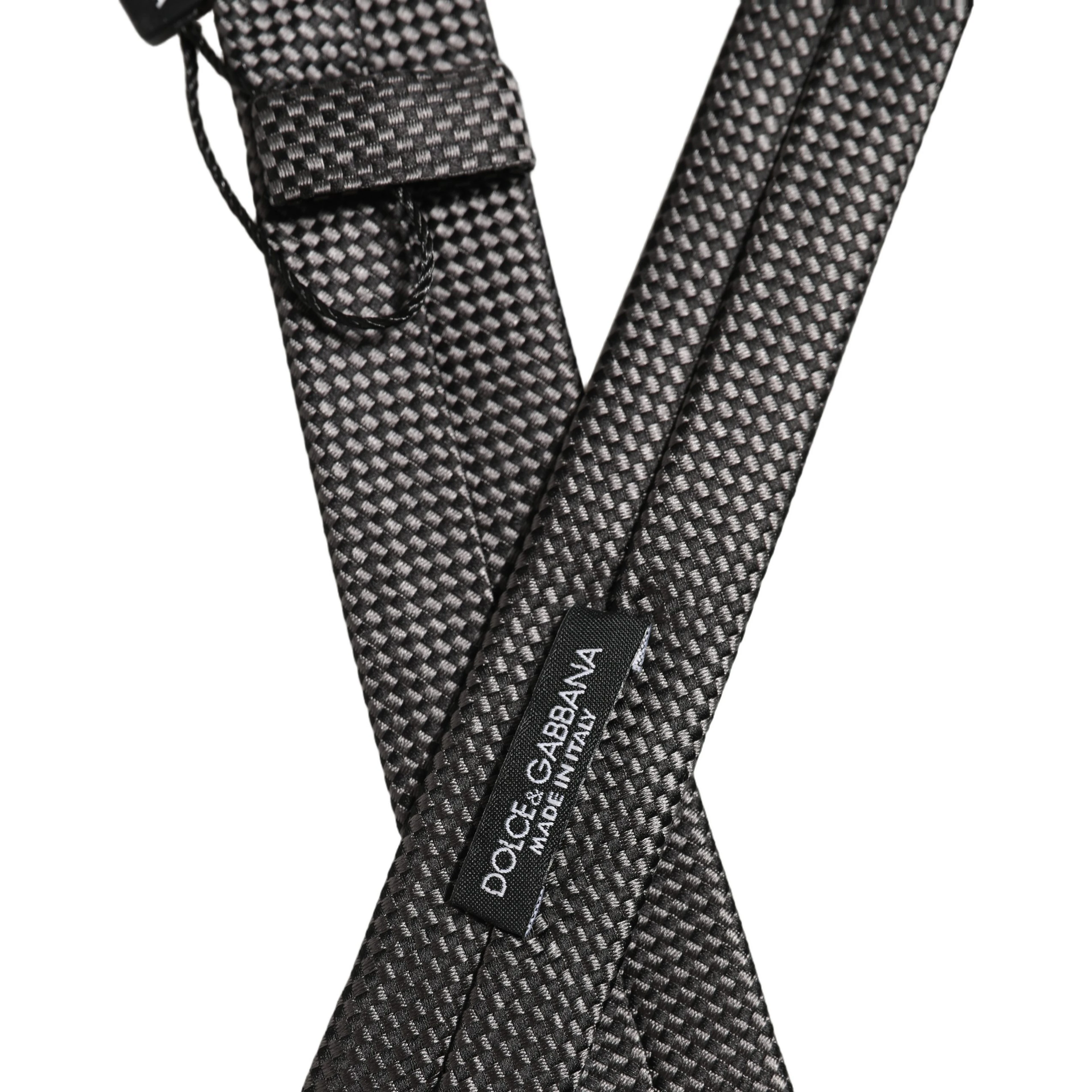 Dark Gray Textured Silk Adjustable Necktie Accessory Tie