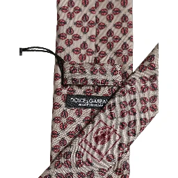 Beige Lady Bug Silk Adjustable Necktie Men Accessory Tie