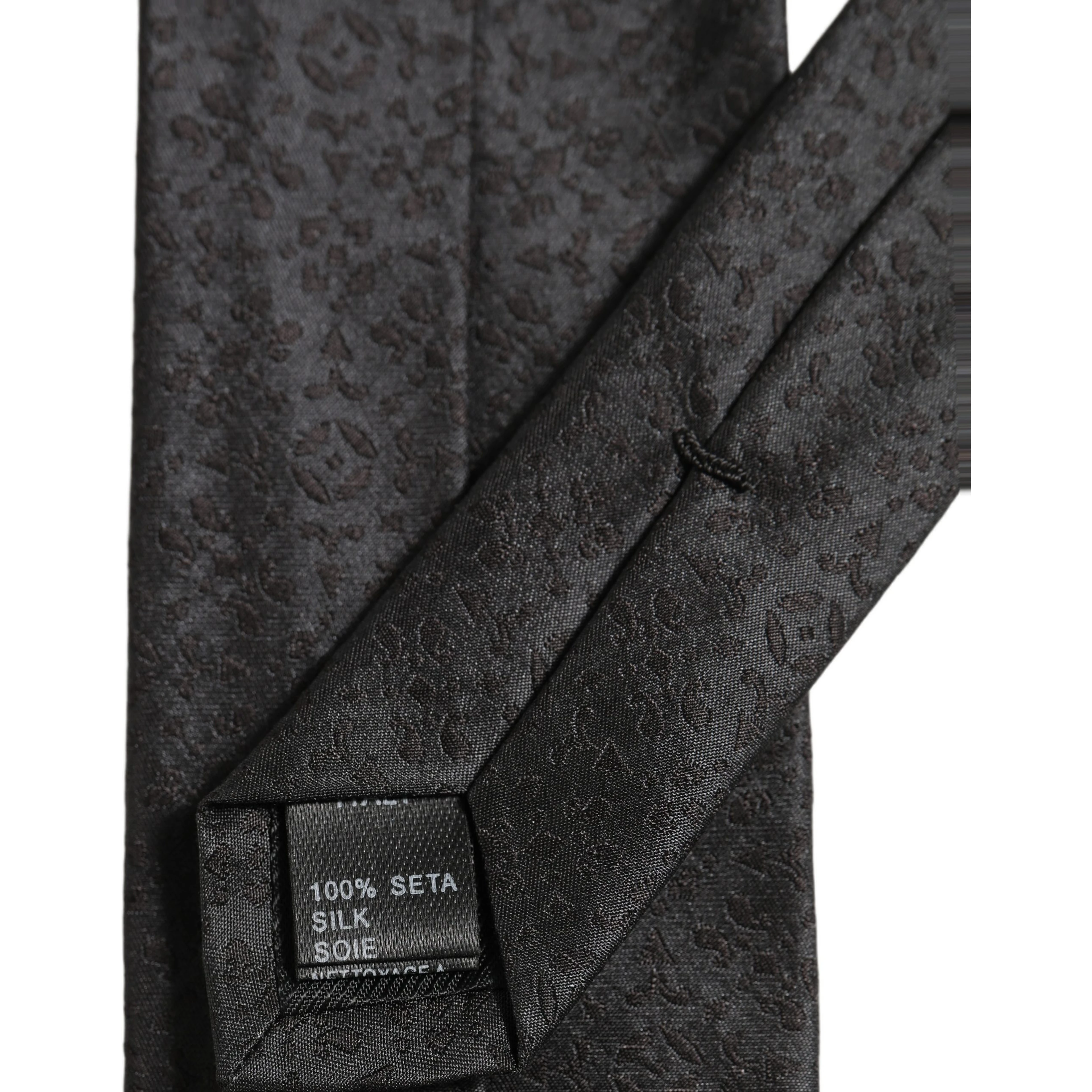 Black Jacquard Silk Adjustable Necktie Men Accessory Tie