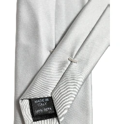 Gray Satin 100% Silk Adjustable Tied Men Necktie Tie
