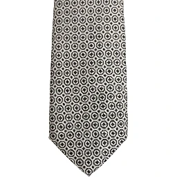 Black White Geometric Adjustable Necktie Accessory Tie