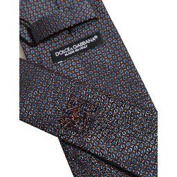 Dark Blue Geometric Silk Adjustable Necktie Accessory Tie