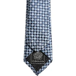 Blue Circle Pattern Silk Adjustable Necktie Accessory Tie