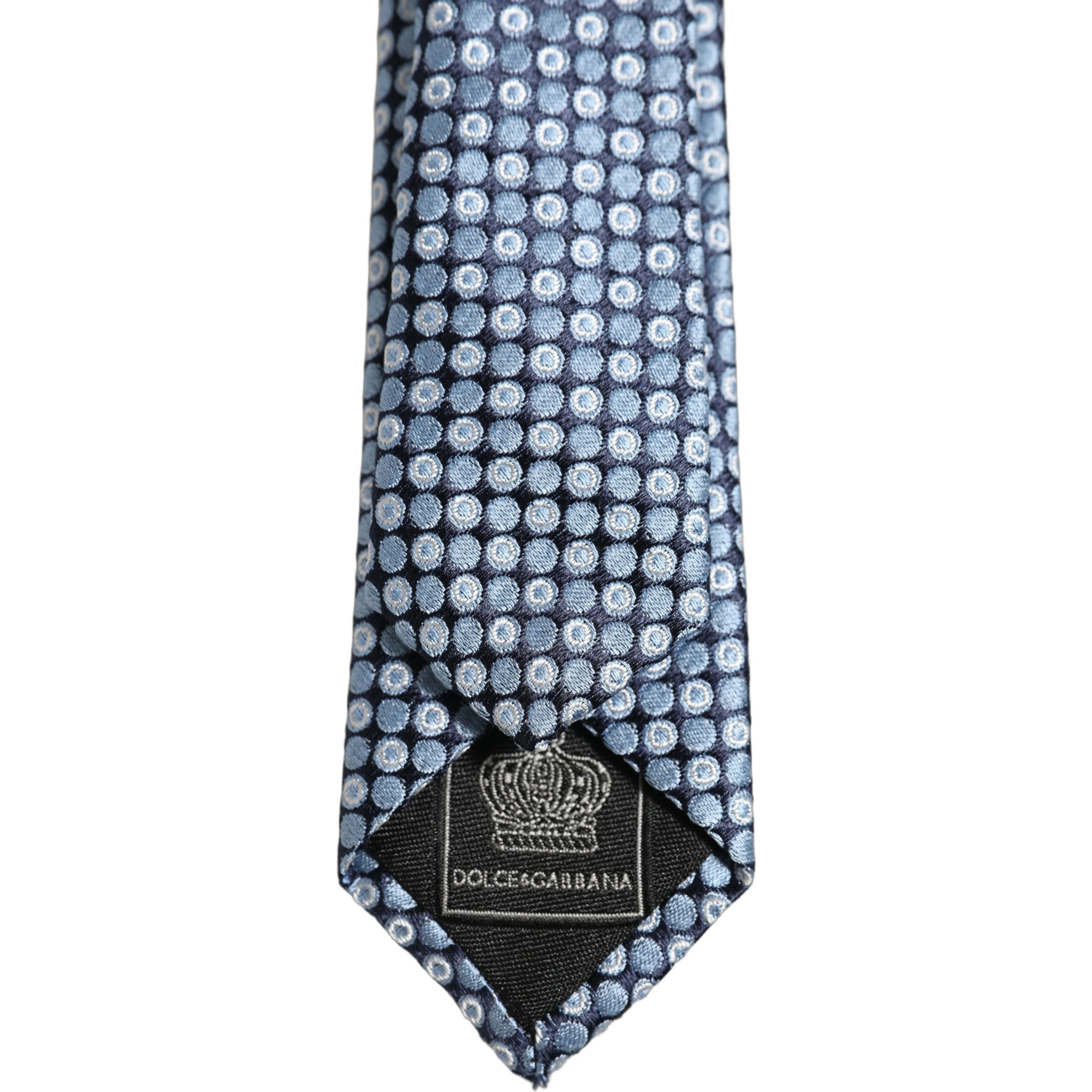 Blue Circle Pattern Silk Adjustable Necktie Accessory Tie