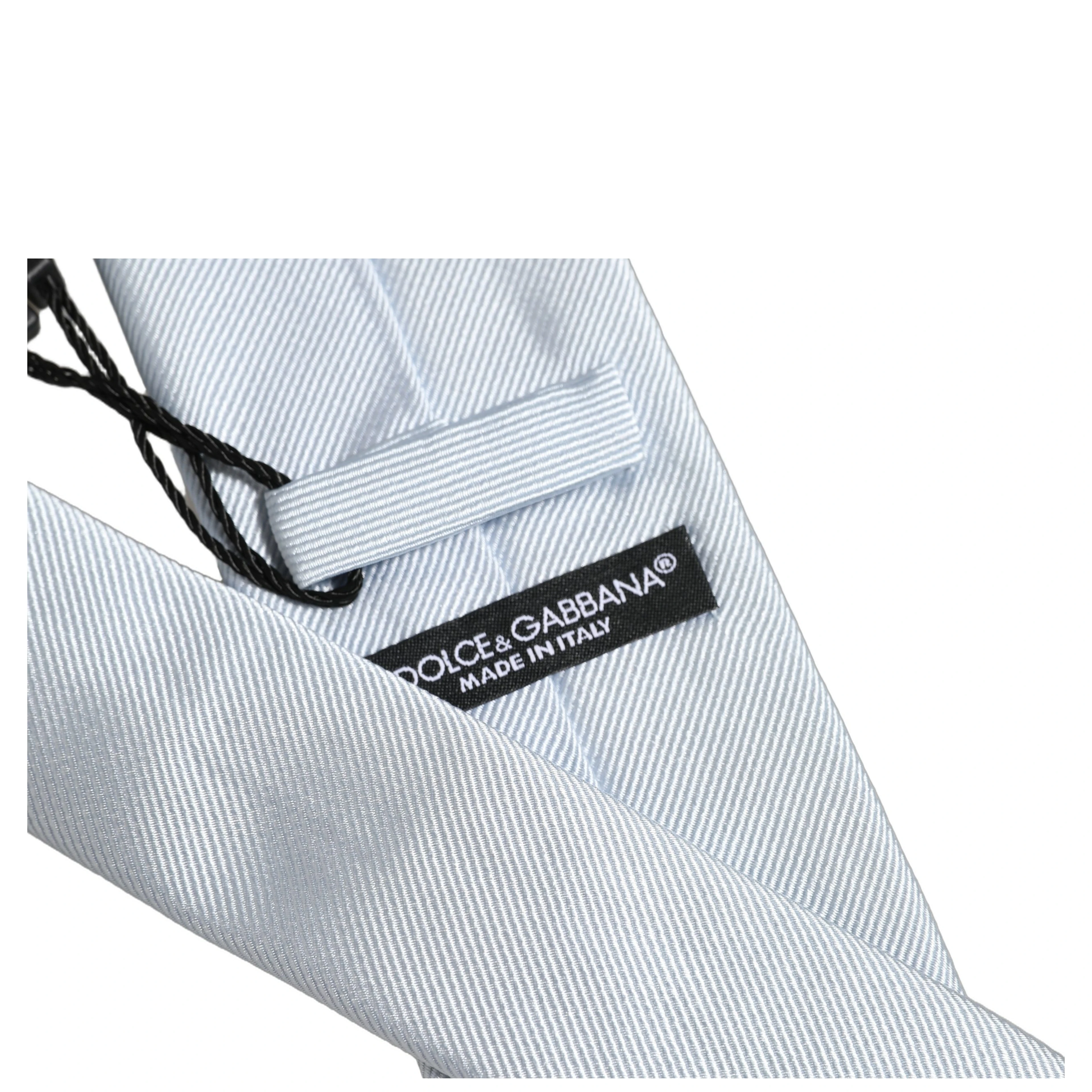 Men Light Blue Silk Classic Adjustable Tied Necktie Tie