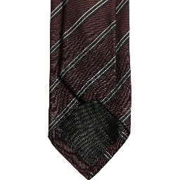 Burgundy Stripes Silk Adjustable Necktie Accessory Tie