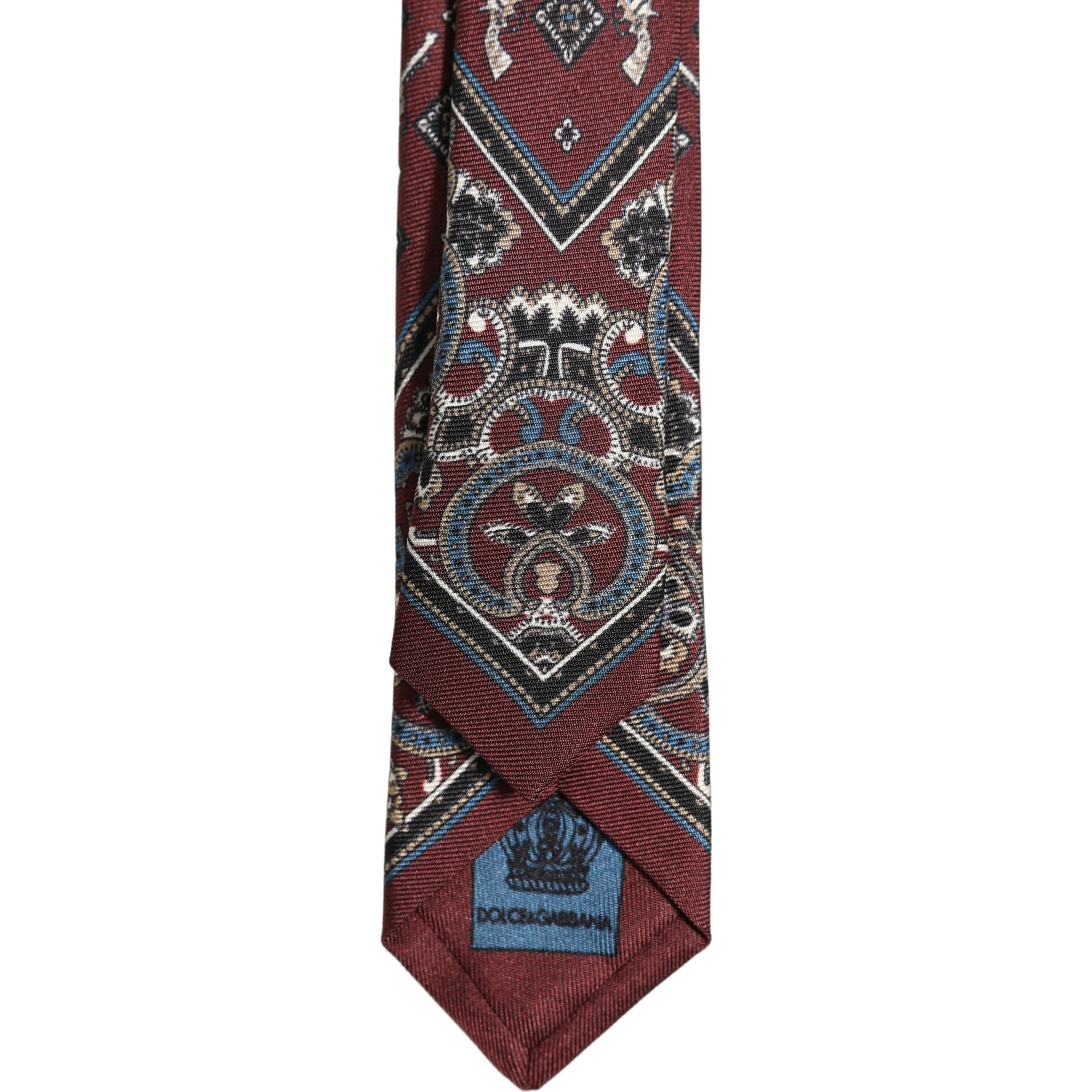 Bordeaux Printed 100% Silk Adjustable Men Necktie Tie