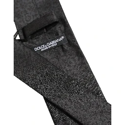 Black Jacquard Silk Adjustable Necktie Men Accessory Tie