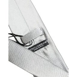Gray Satin 100% Silk Adjustable Tied Men Necktie Tie
