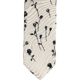 Off White Floral Print Adjustable Necktie Accessory Tie