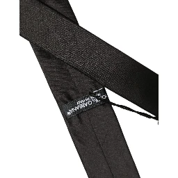 Black Satin Textured Adjustable Necktie Men Accessory Tie