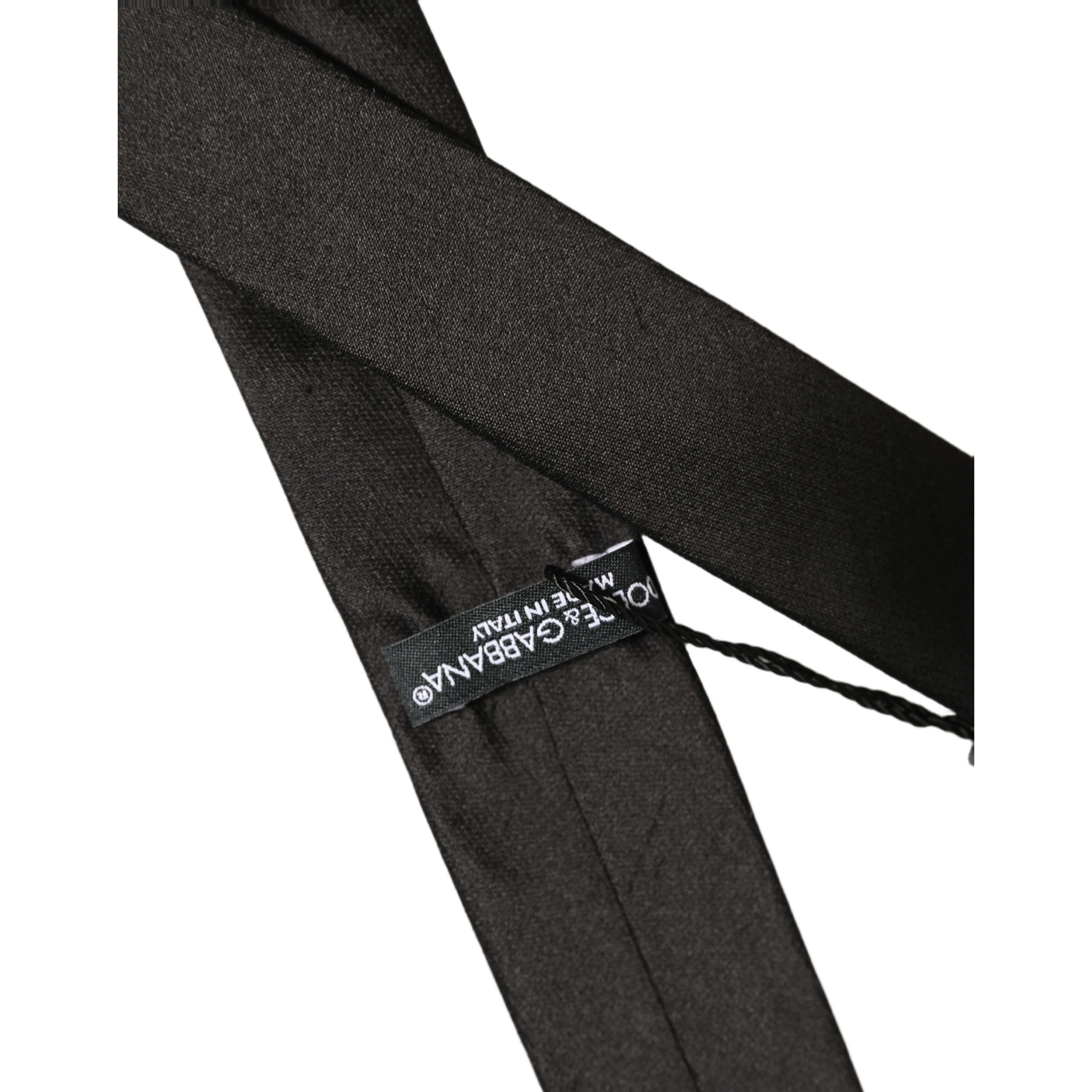 Black Satin Textured Adjustable Necktie Men Accessory Tie