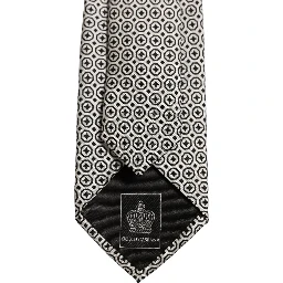 Black White Geometric Adjustable Necktie Accessory Tie