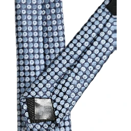 Blue Circle Pattern Silk Adjustable Necktie Accessory Tie