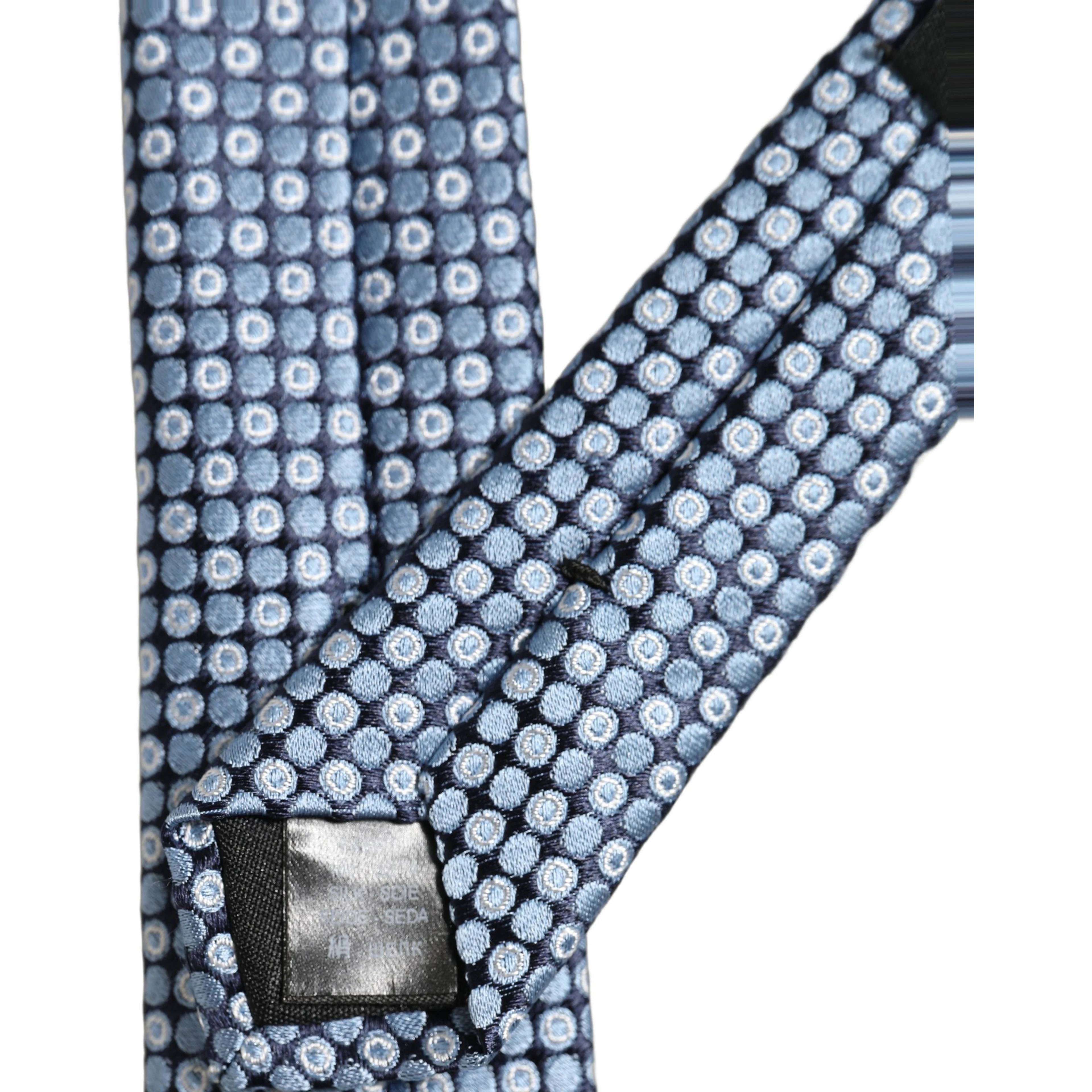 Blue Circle Pattern Silk Adjustable Necktie Accessory Tie