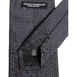 Dark Blue Geometric Silk Adjustable Necktie Accessory Tie