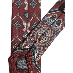 Bordeaux Printed 100% Silk Adjustable Men Necktie Tie