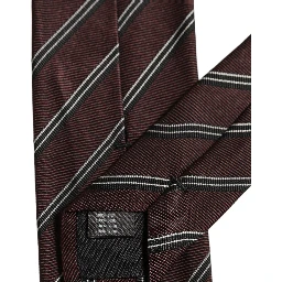 Burgundy Stripes Silk Adjustable Necktie Accessory Tie