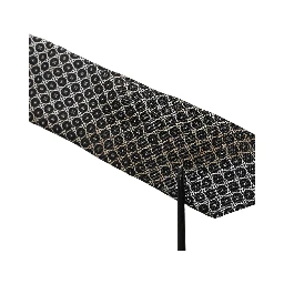Black White Geometric Silk Adjustable Necktie Accessory Tie