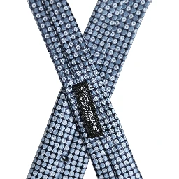 Blue Circle Pattern Silk Adjustable Necktie Accessory Tie
